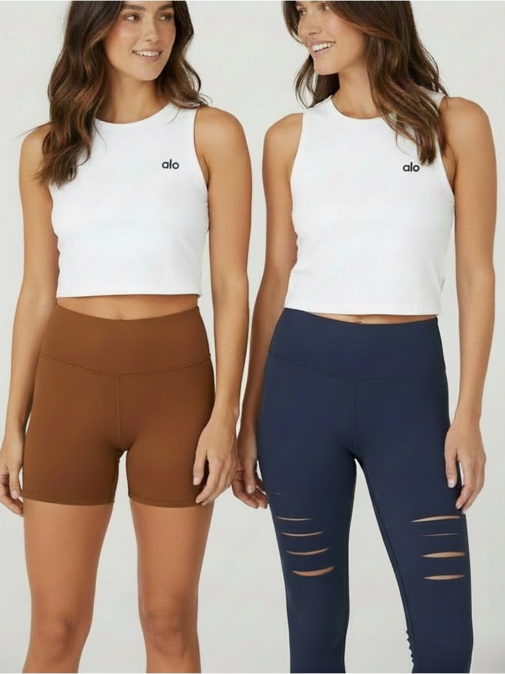 ALO Yoga Set Leggings & Airbrush Biker Shorts Pair of Two Gymcore NWOT